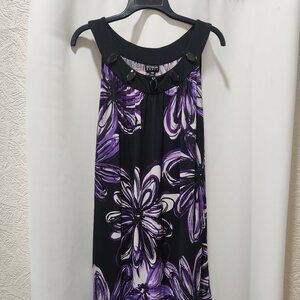 EnFocus Women's black and purple floral party dress 14w